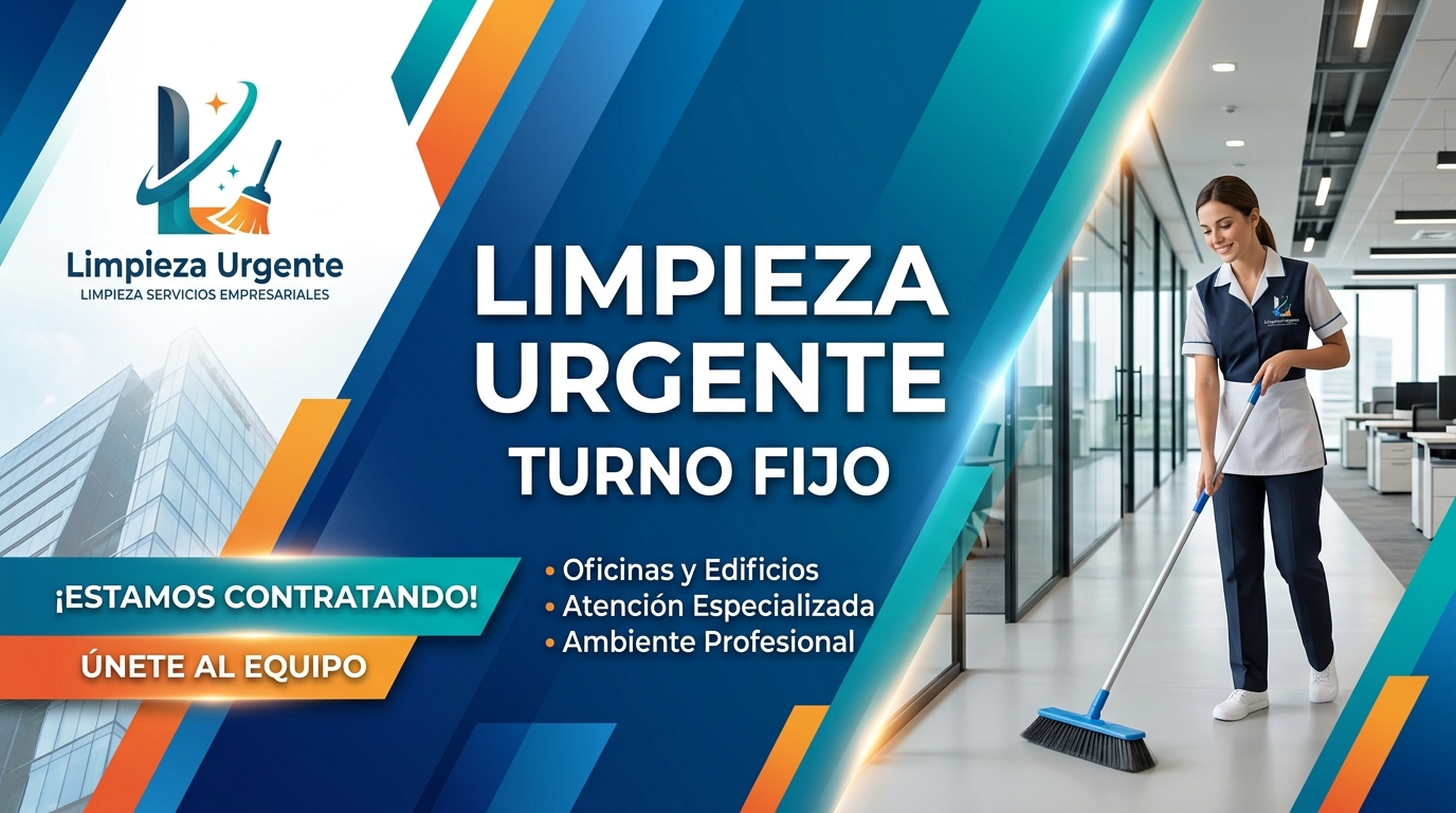 Lee más sobre el artículo Limpieza urgente turno fijo